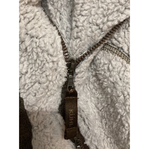 Women's Kuhl Hooded Full Zip Sherpa Fleece Vest Beige Size Large - Picture 6 of 13